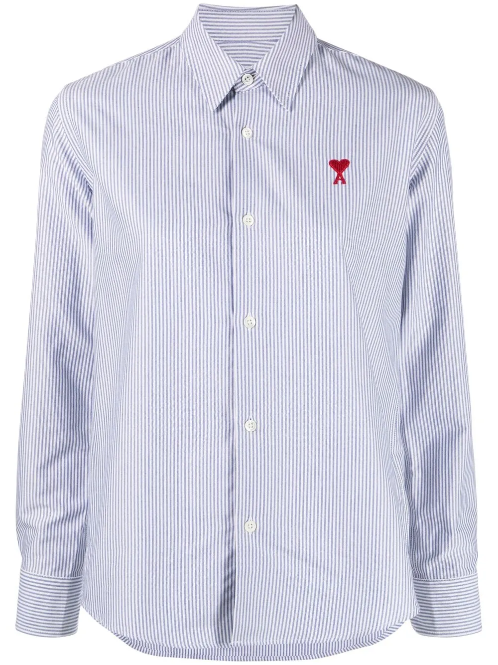 

AMI Paris Ami de Coeur striped cotton shirt - Blue