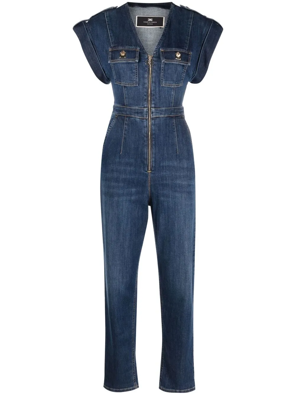 

Elisabetta Franchi V-neck cotton jumpsuit - Blue