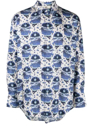 GmbH graphic-print long-sleeve Shirt | Neutrals | FARFETCH IN
