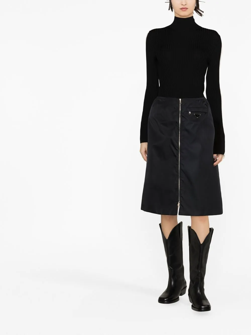 Moncler Top met trechterhals - Zwart