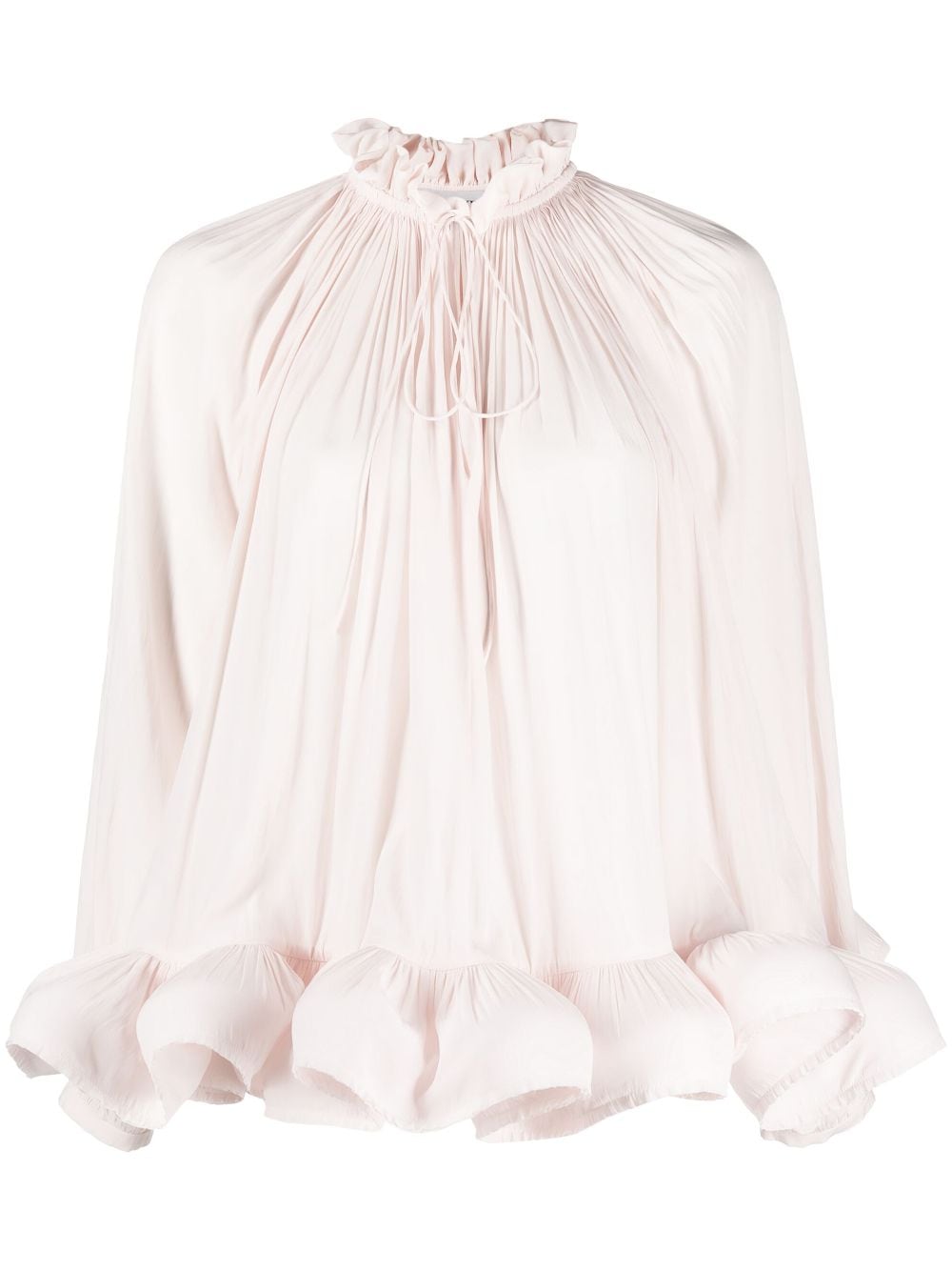 LANVIN RUFFLE-TRIM PLEATED BLOUSE