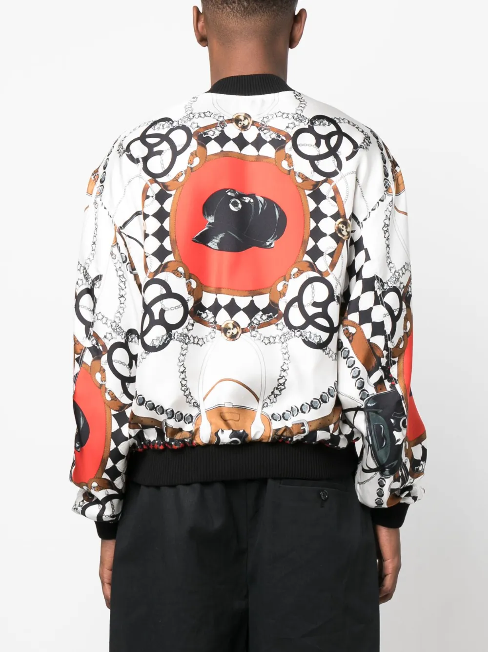 Shop Stefan Cooke Graphic-print Bomber Jacket In White