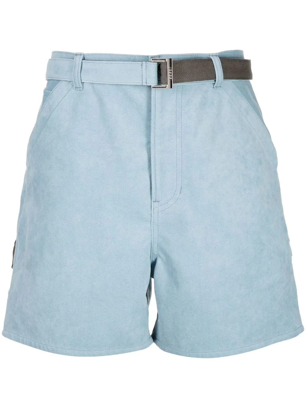 

sacai belted thigh-length shorts - Blue