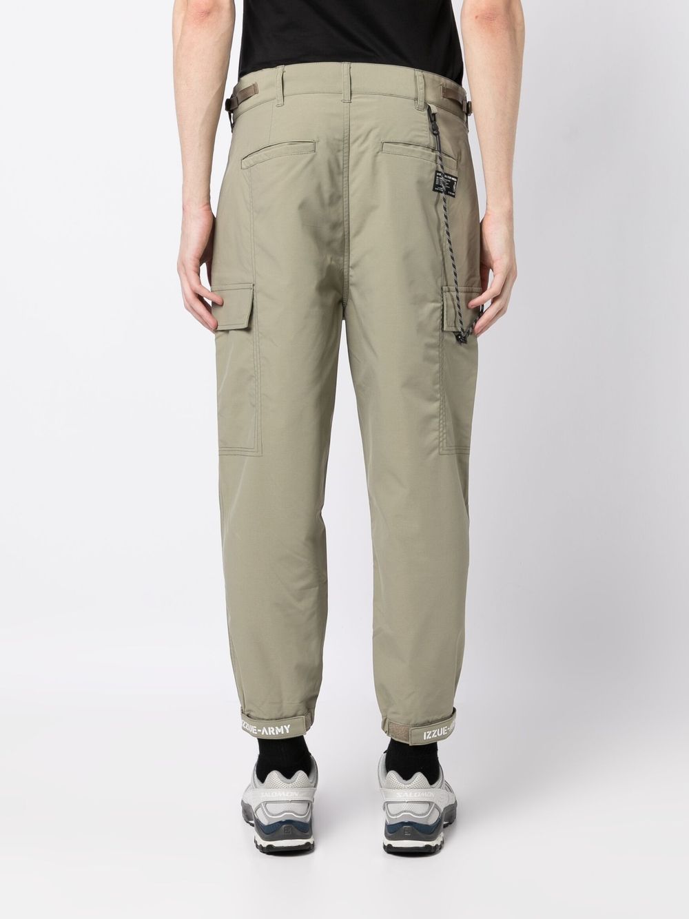 Shop Izzue Elasticated-cuff Cargo Trousers In Green