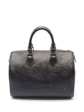 LOUIS VUITTON Black Epi Leather Speedy 25 Handbag