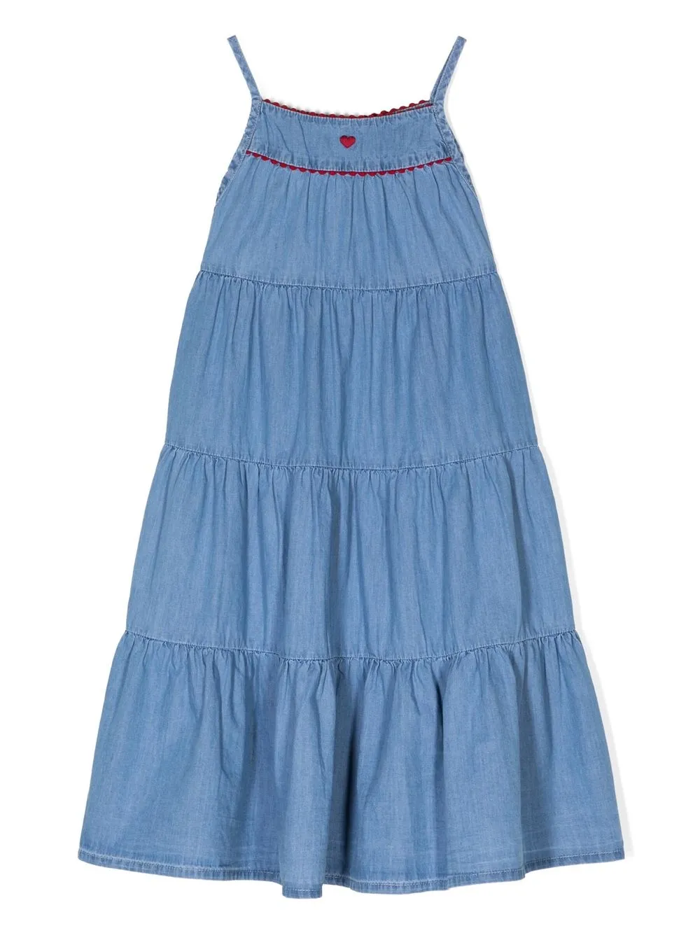 

Bonton embroidered-heart panelled dress - Blue