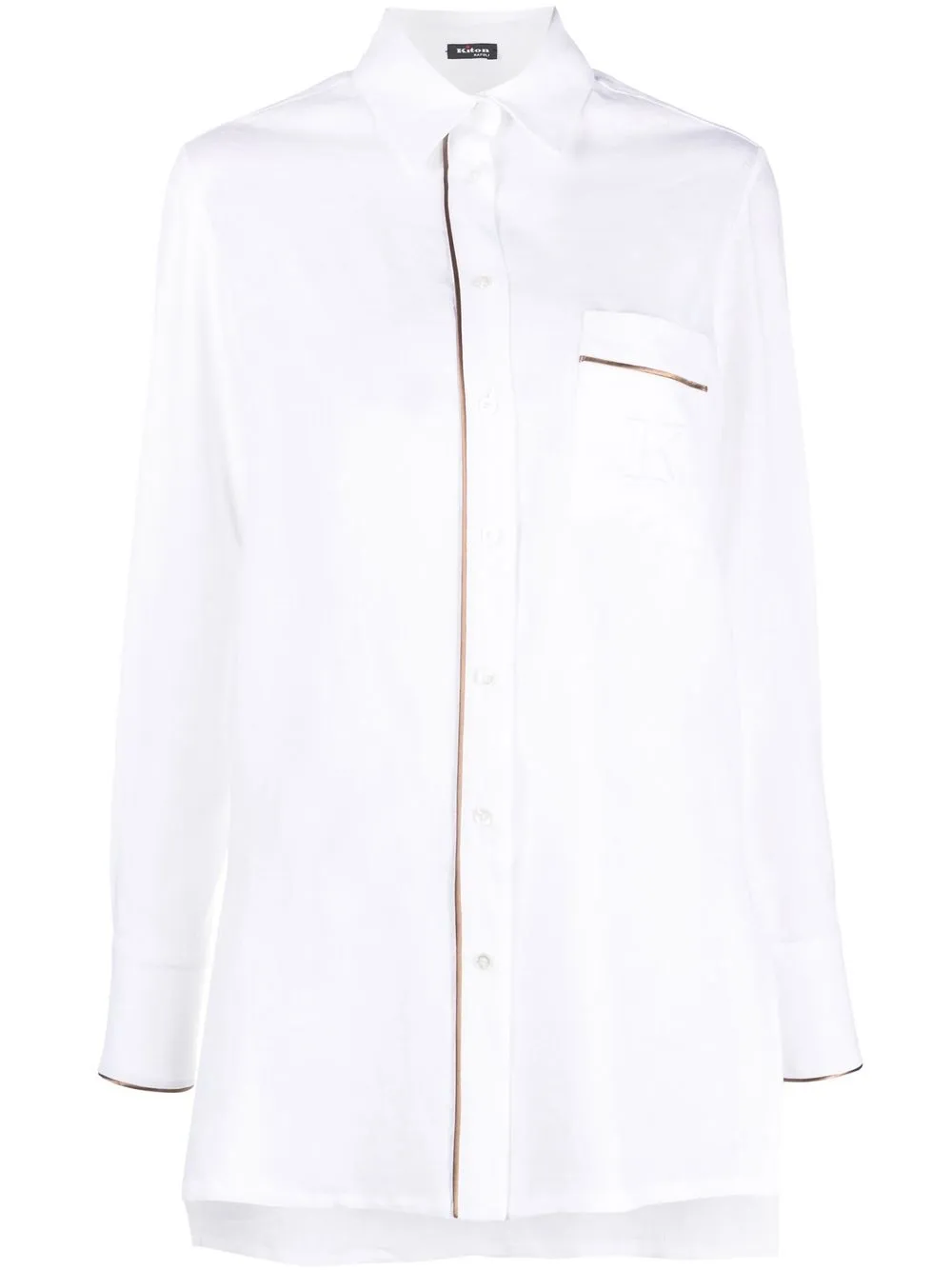 

Kiton contrast trim shirt - White