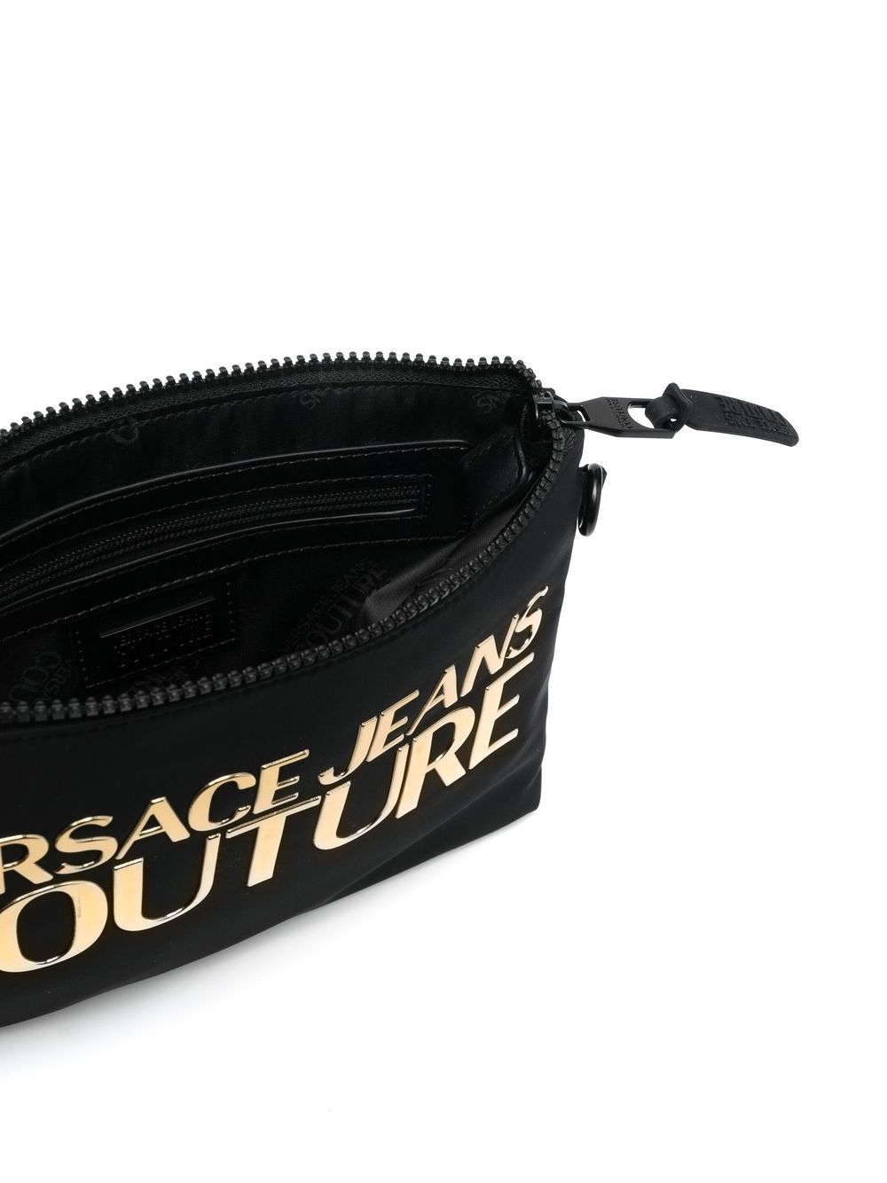 Shop Versace Jeans Couture Logo-print Clutch Bag In 黑色