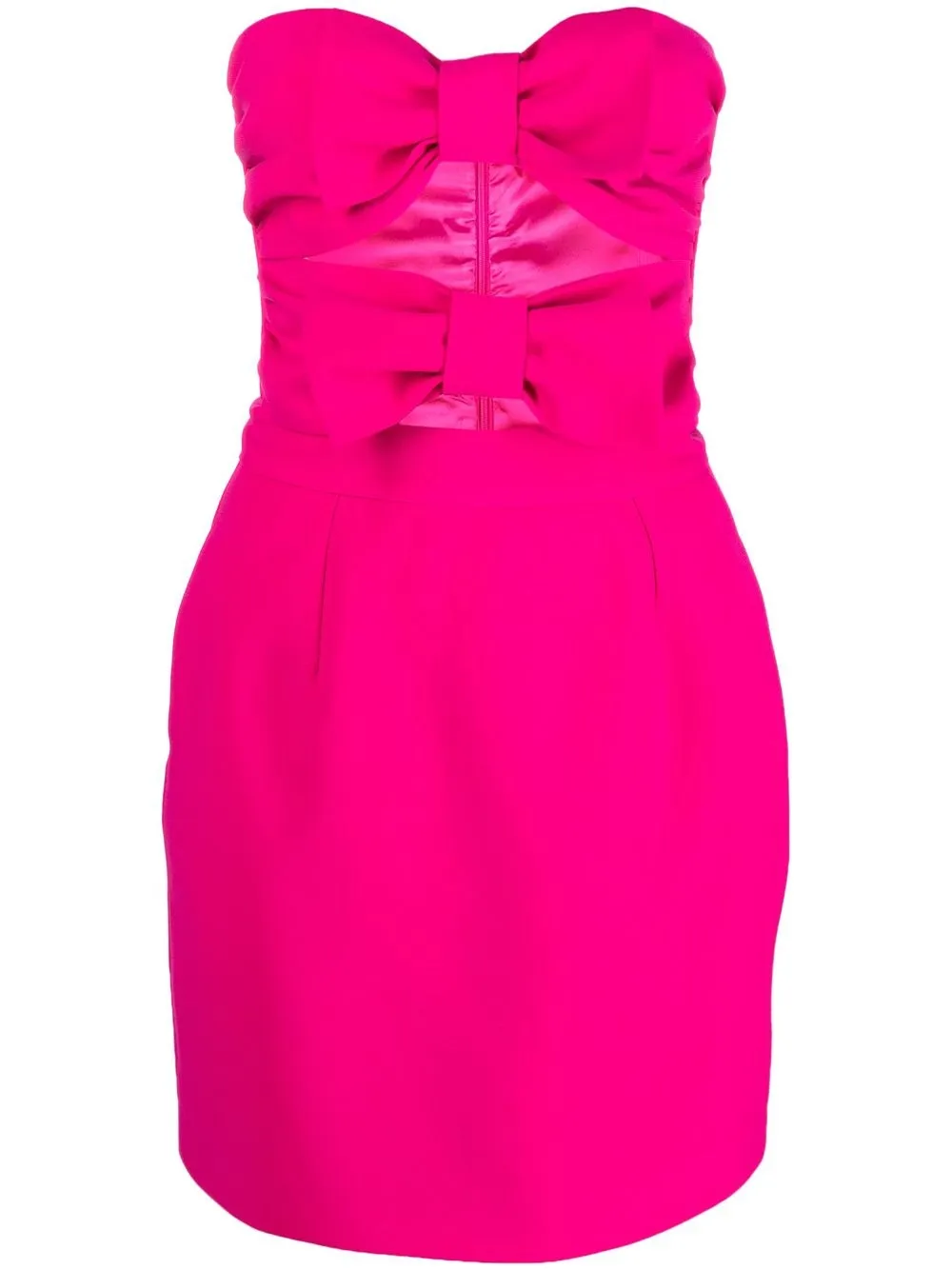 

NEW ARRIVALS vestido corto strapless con moño - Rosado