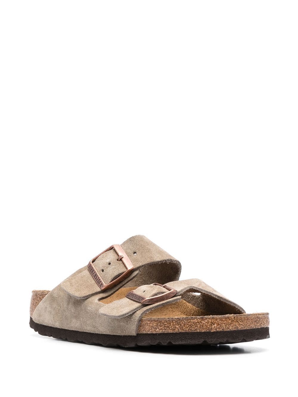 Shop Birkenstock Arizona Suede Slip-on Sandals In 中性色