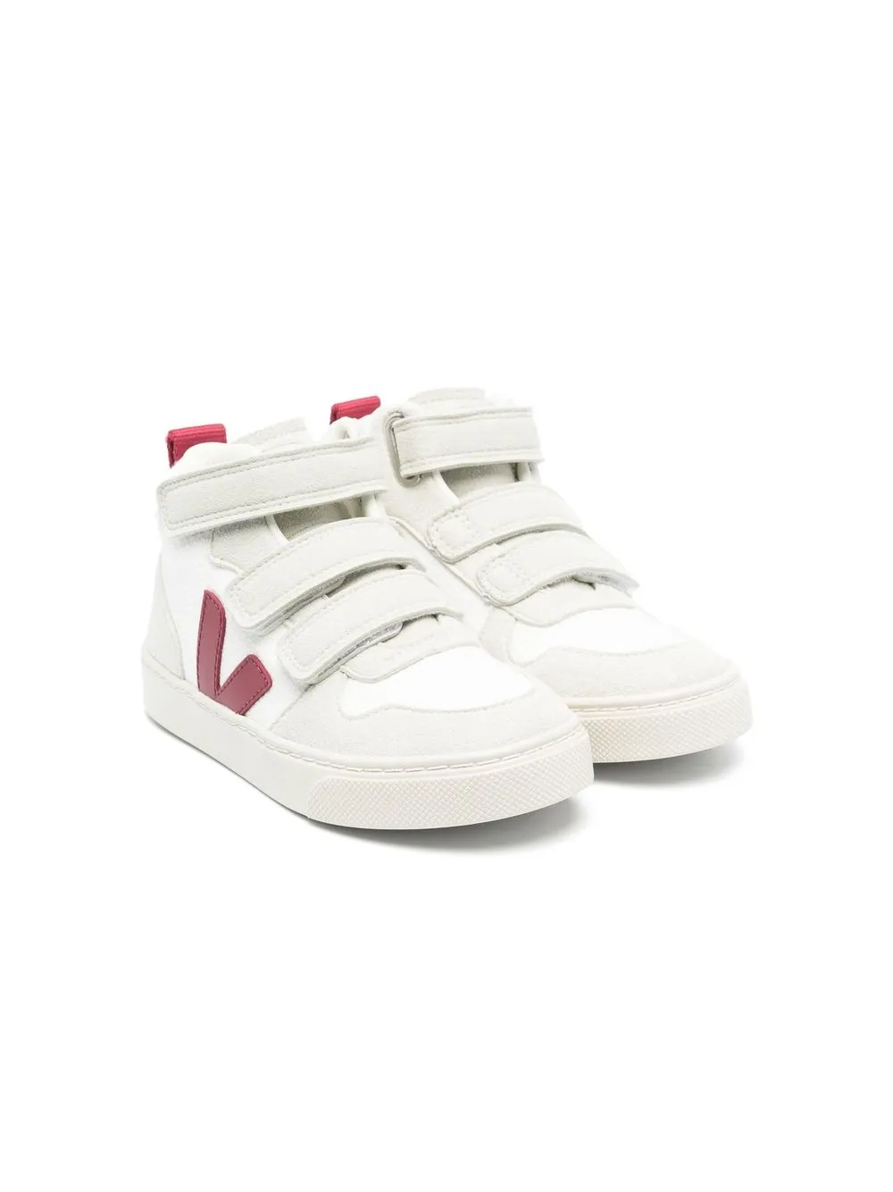 

VEJA Kids touch-strap logo-patch sneakers - White