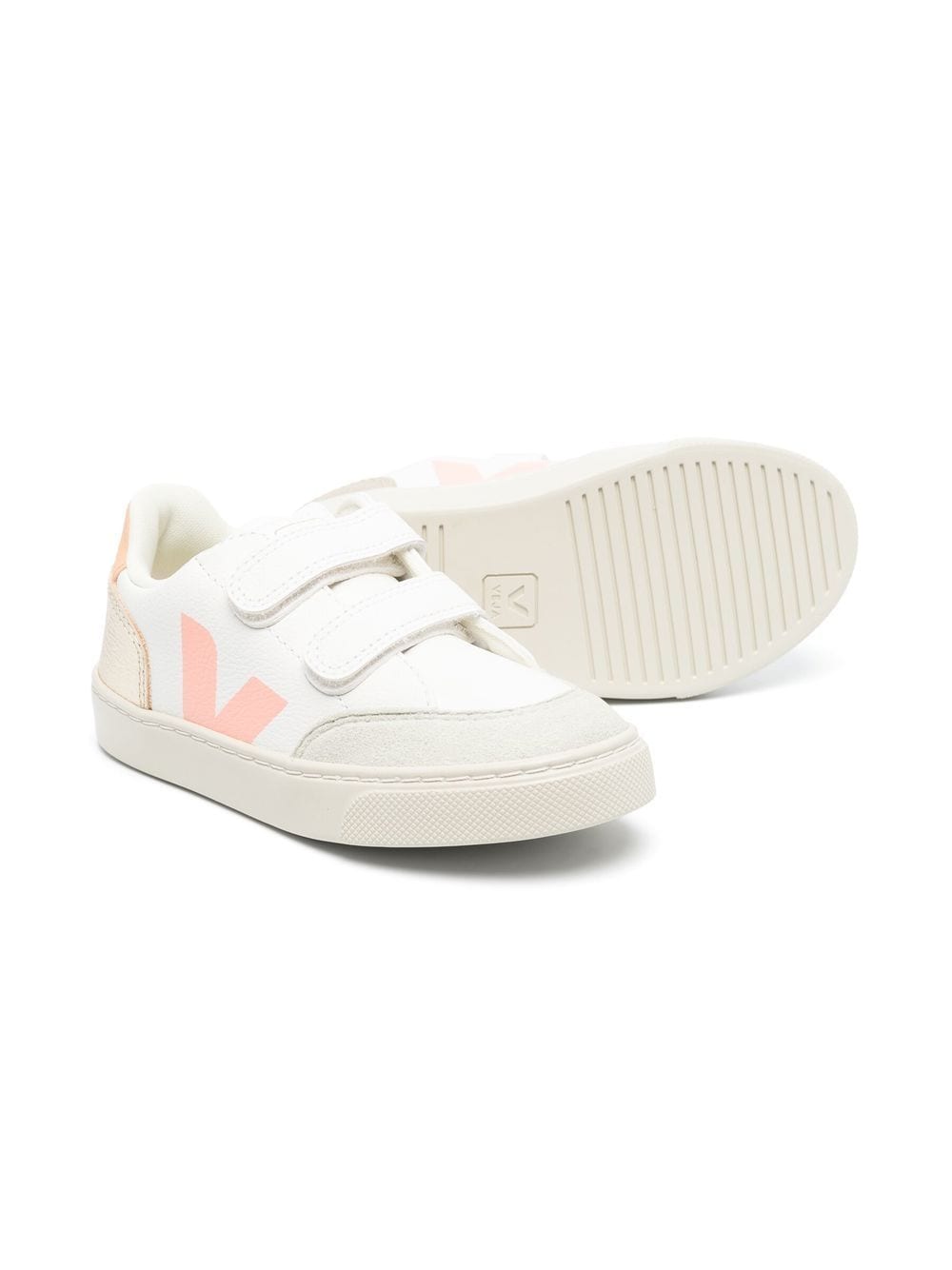 Shop Veja Touch-strap Logo-patch Sneakers In White