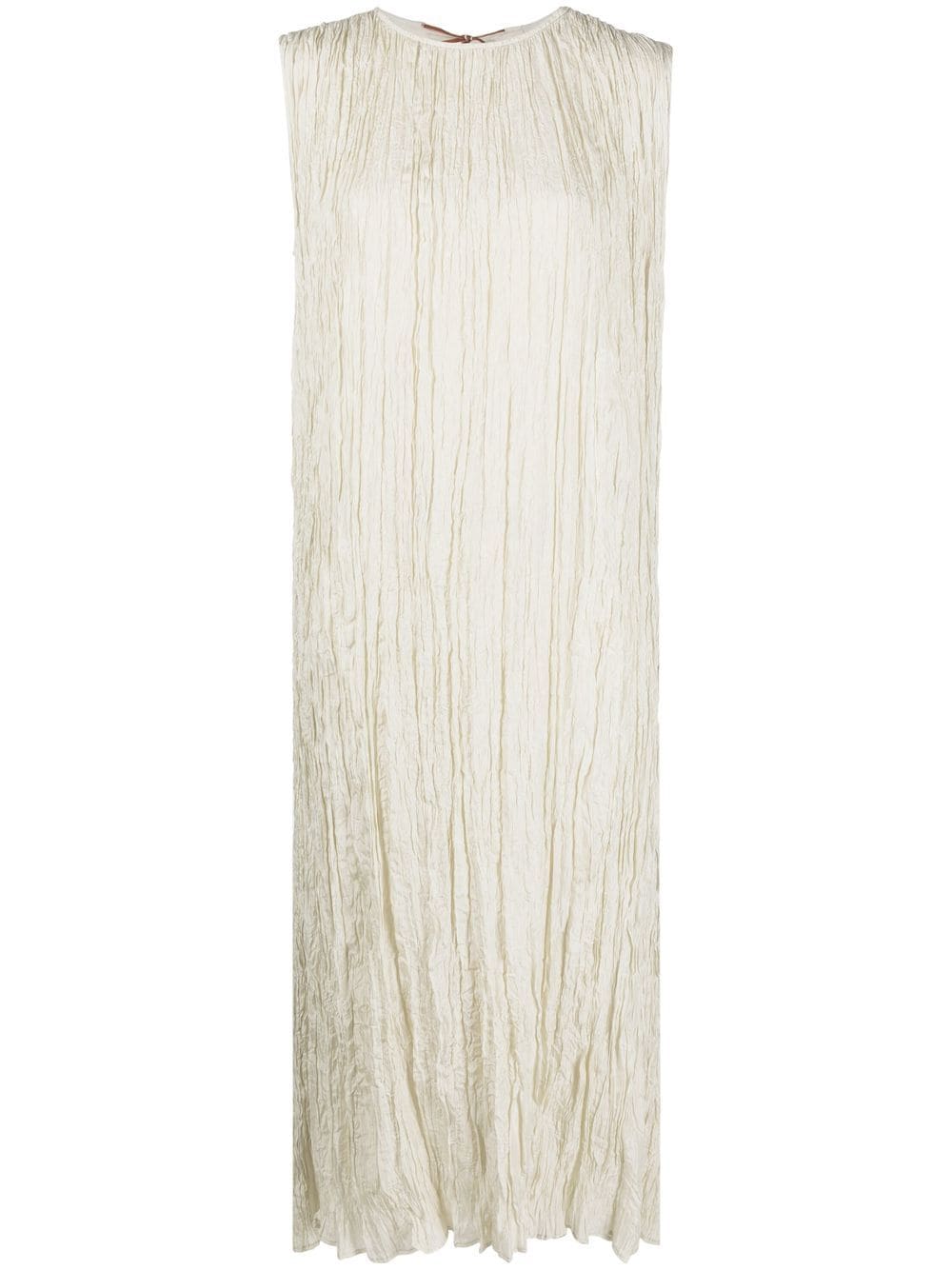 

Alysi tie-detail plissé midi dress - Neutrals