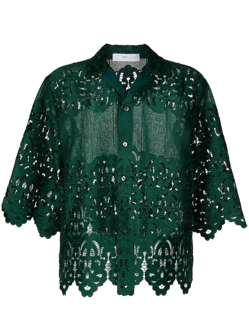 

Toga Pulla corded-lace short-sleeved shirt - Green