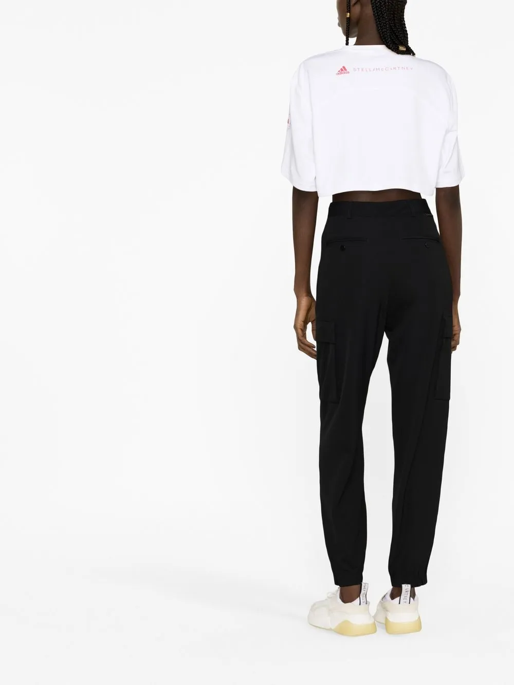ADIDAS BY STELLA MCCARTNEY LOGO-PRINT CROPPED T-SHIRT