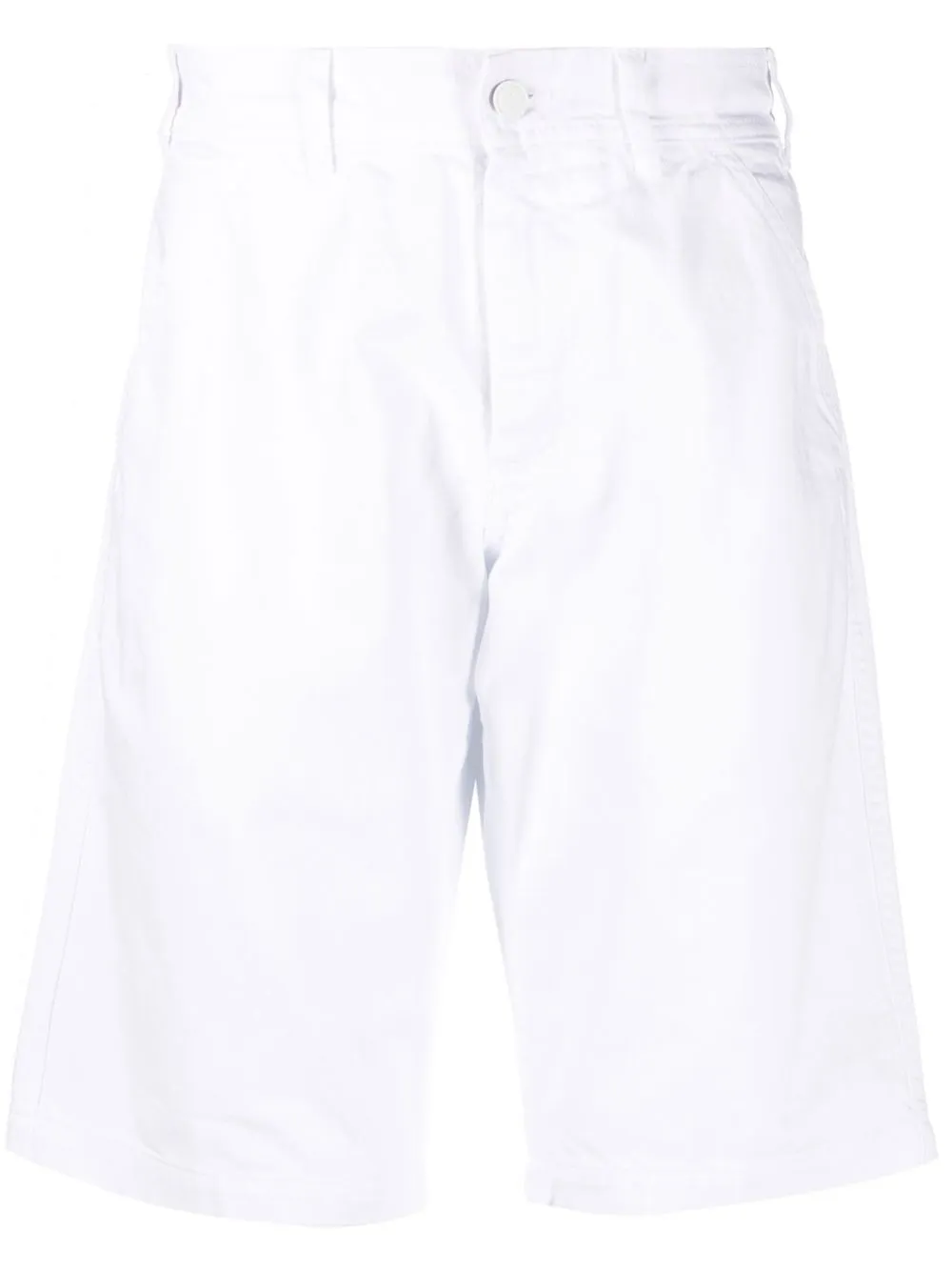 

Raf Simons shorts de mezclilla con parche del logo - Blanco