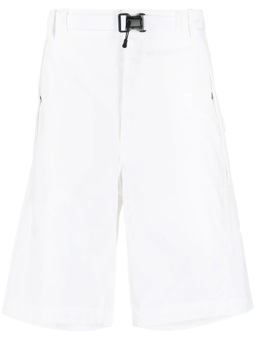 C.p. Company Logo-print Belted-waist Shorts In White