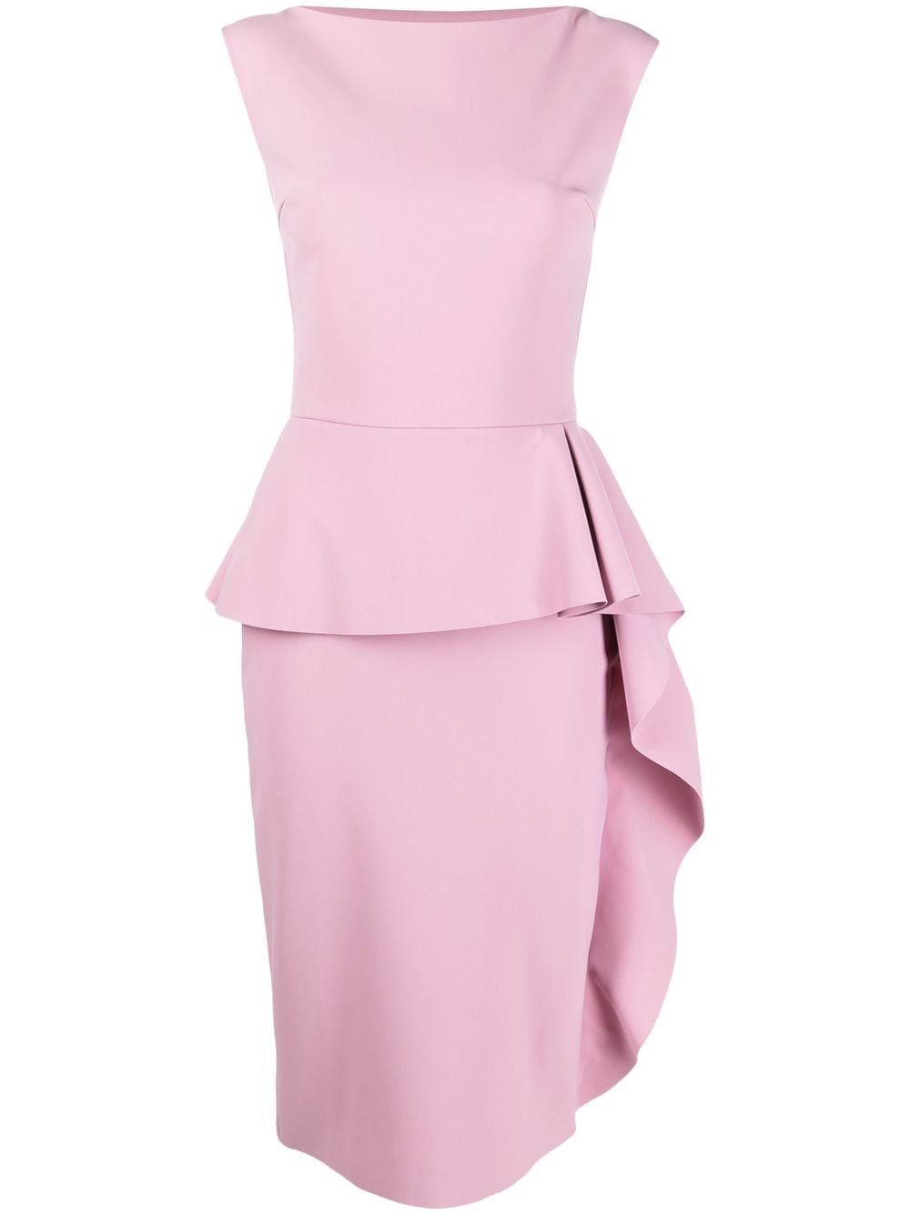 Chiara Boni La Petite Robe Ruffle-detail Peplum-waist Dres In Pink