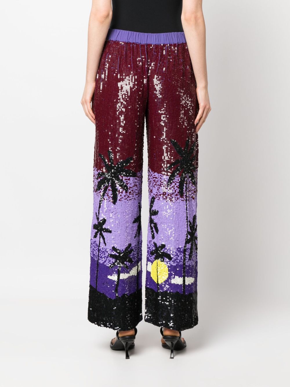 Shop P.a.r.o.s.h Sequin-embellished Trousers In Purple