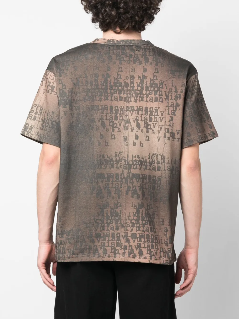 Shop Misbhv Logo-print Bleached T-shirt In Brown