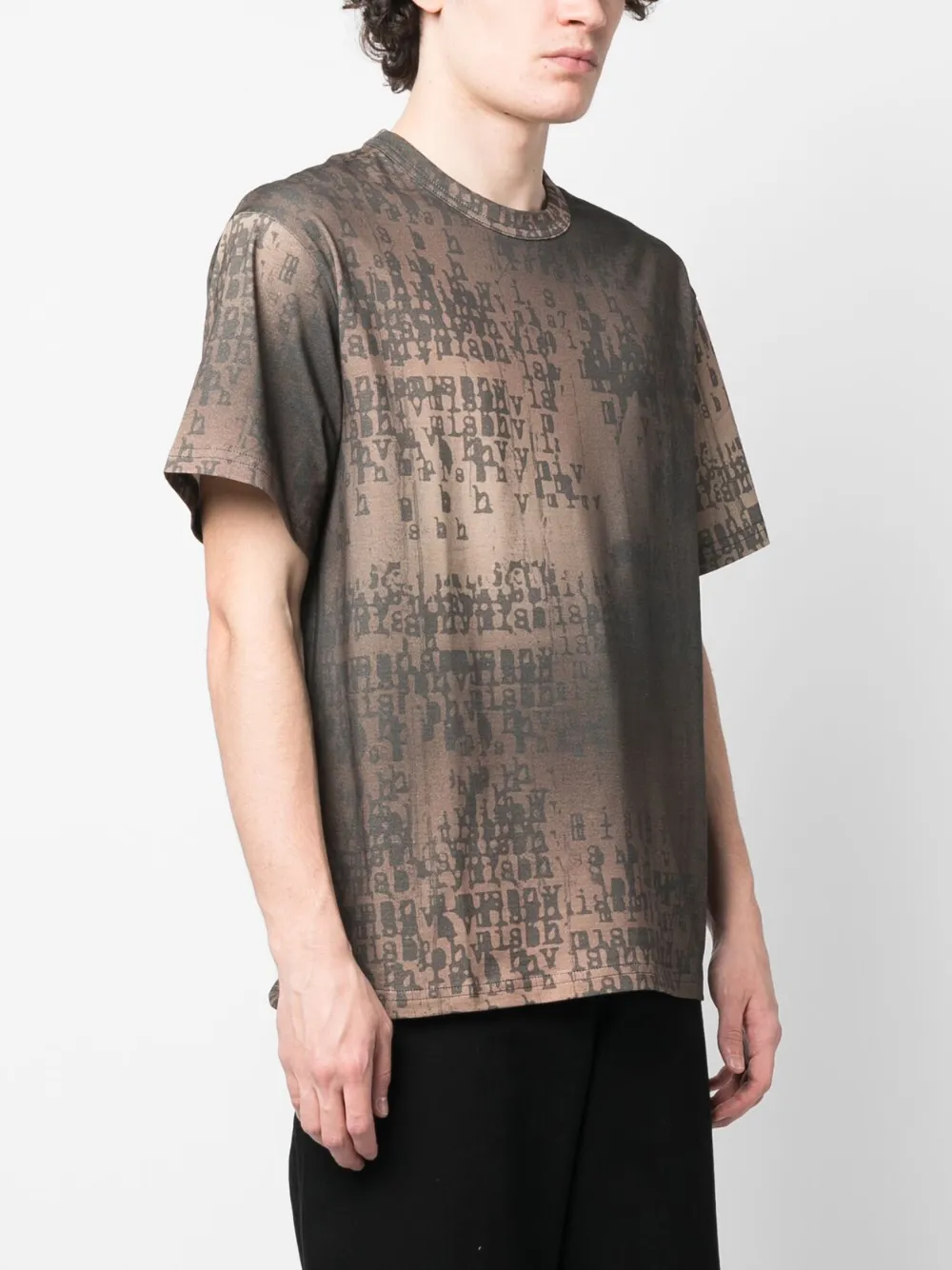 Shop Misbhv Logo-print Bleached T-shirt In Brown