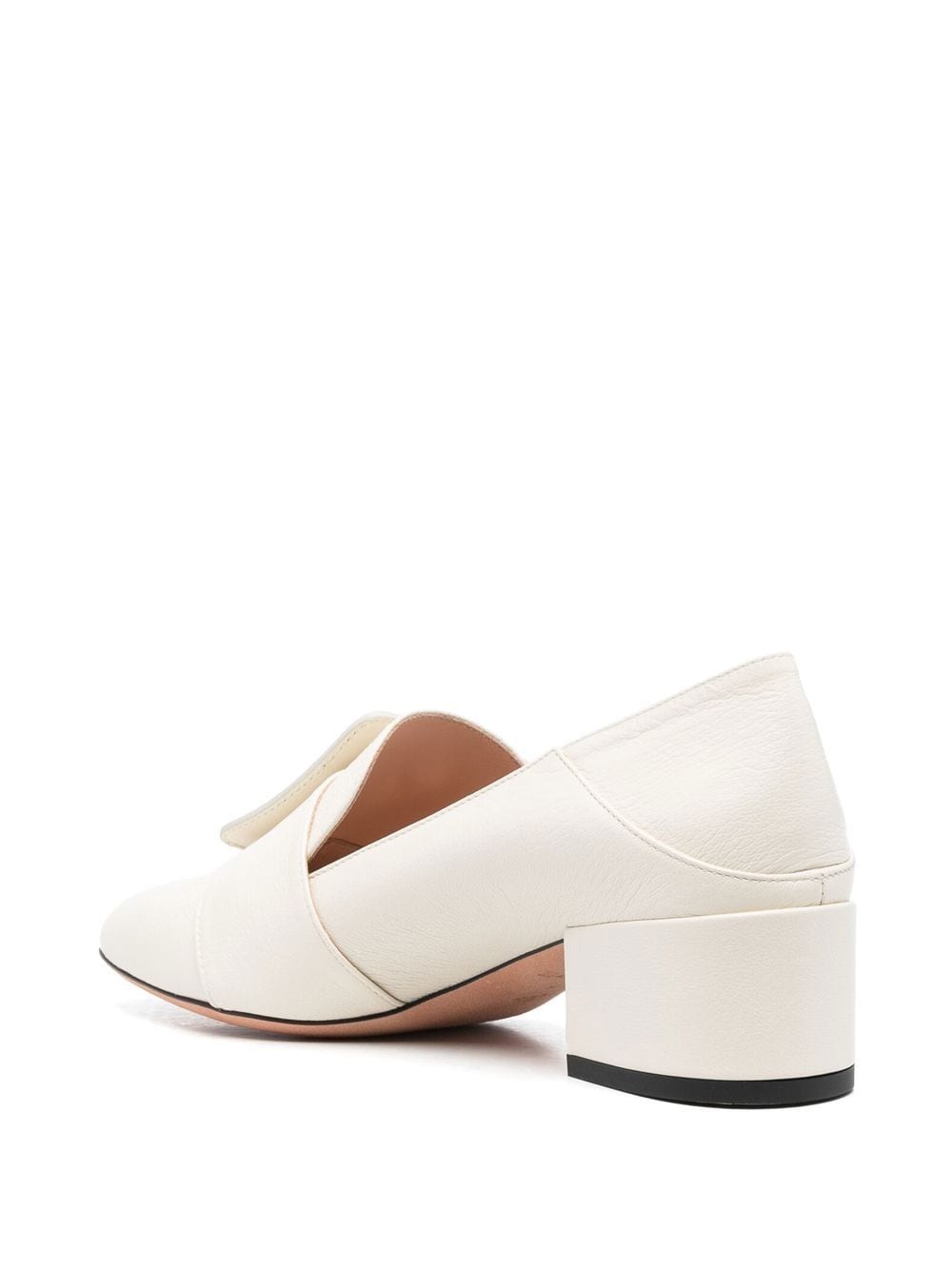 Shop Bally 40mm Buckle Leather Pumps In White