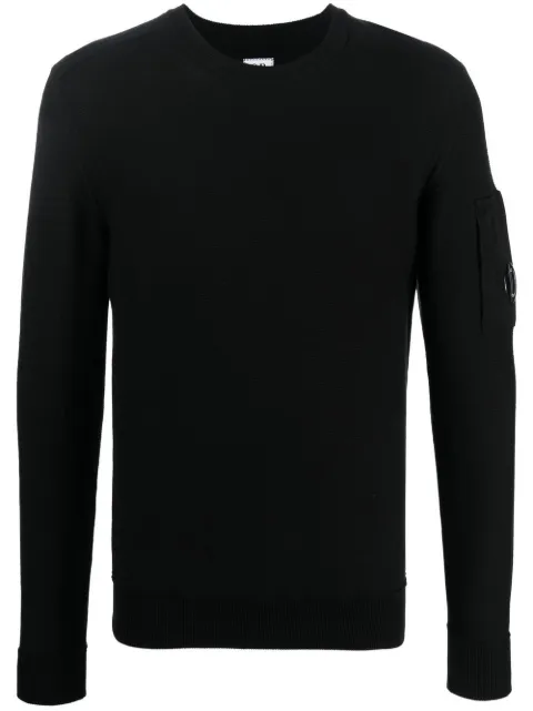 Lens-detail crew-neck jumper