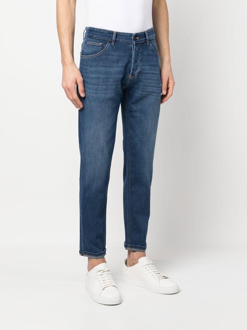 Shop Pt Torino Mid-rise Tapered-leg Jeans In Blue