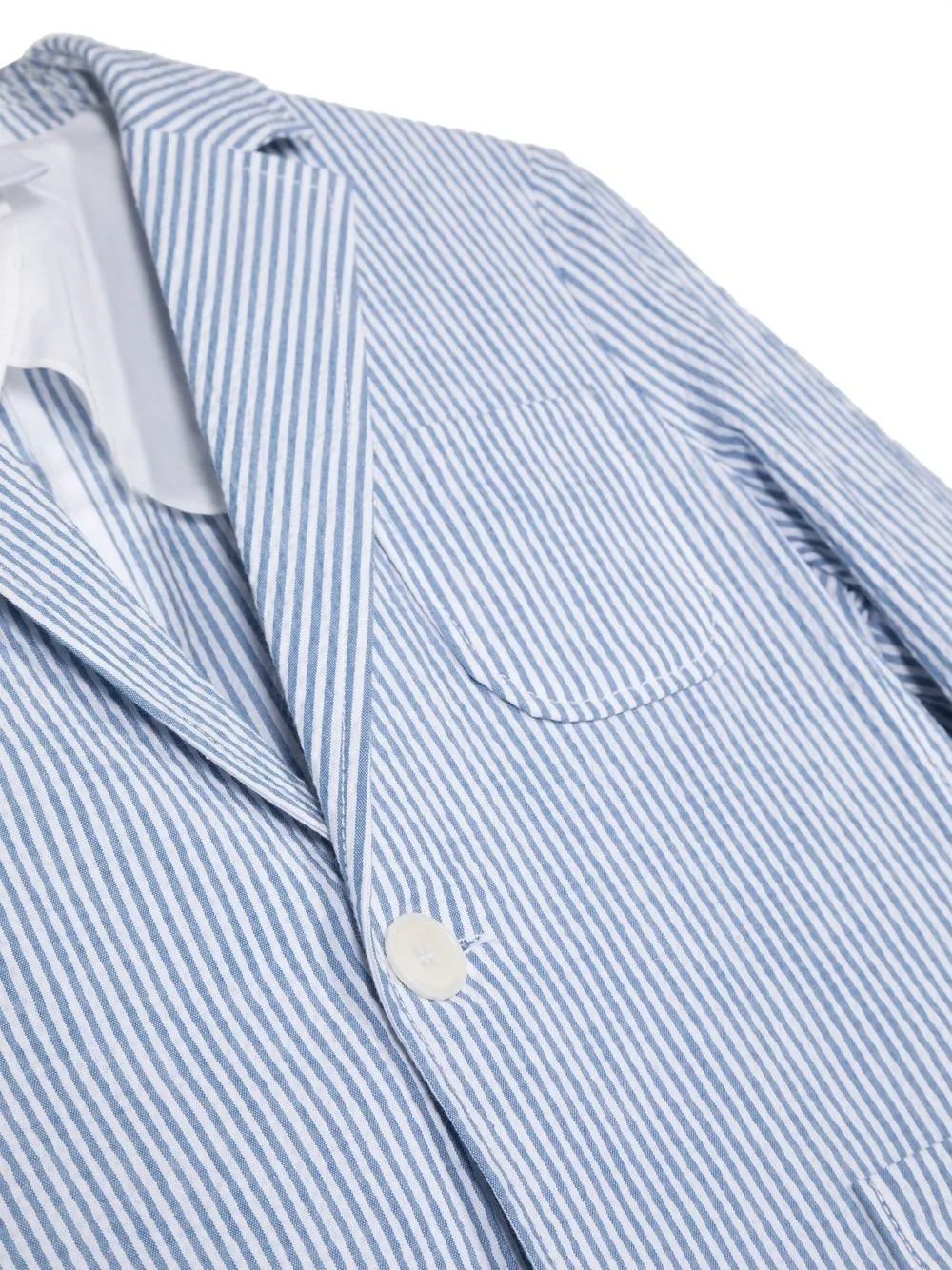 Aspesi Striped Single-breasted Blazer In Blue