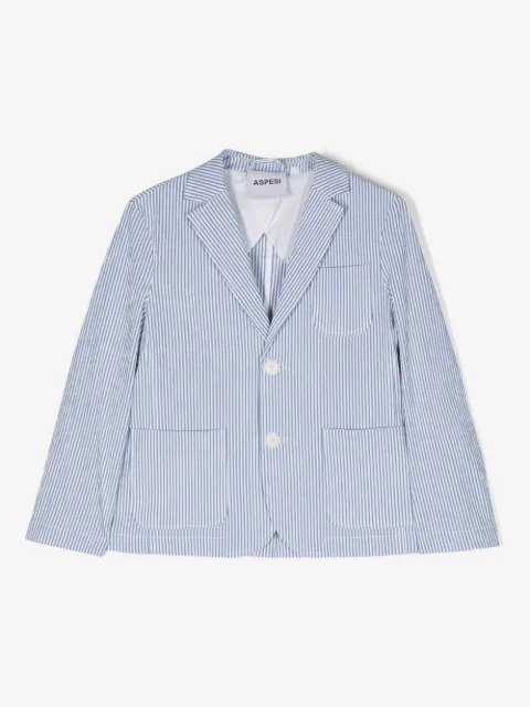 Aspesi Kids blazer con rayas estampadas y botones