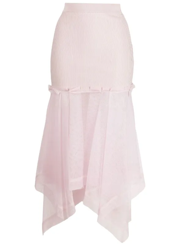 Alexander McQueen high waisted Tulle Midi Skirt Pink FARFETCH CA