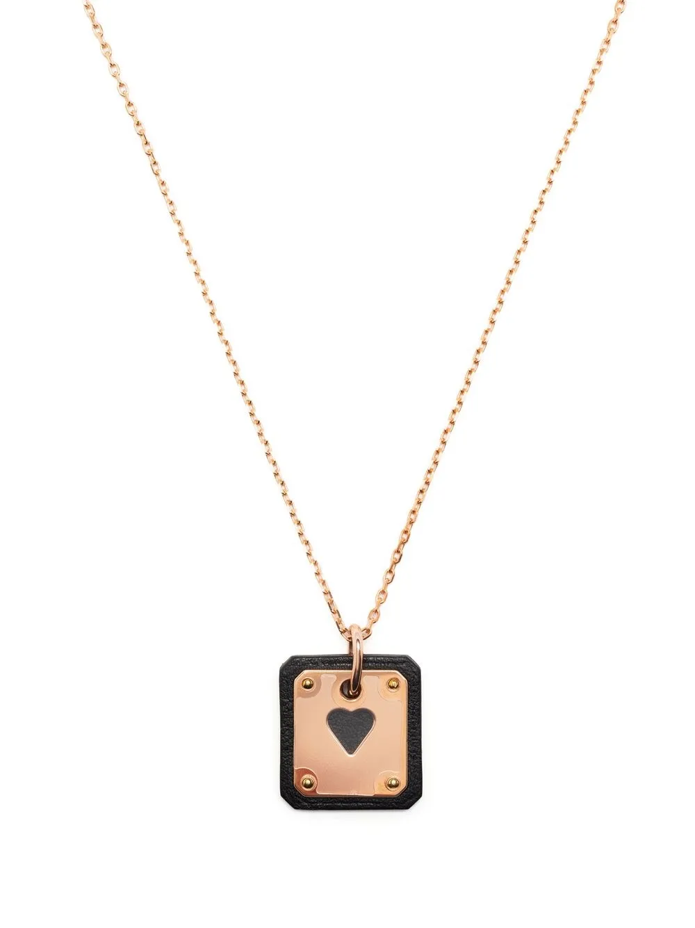 

Hermès pre-owned As de Coeur pendant necklace - Brown