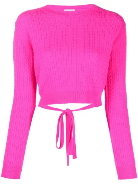 Patou cable-knit rear-tie cropped jumper