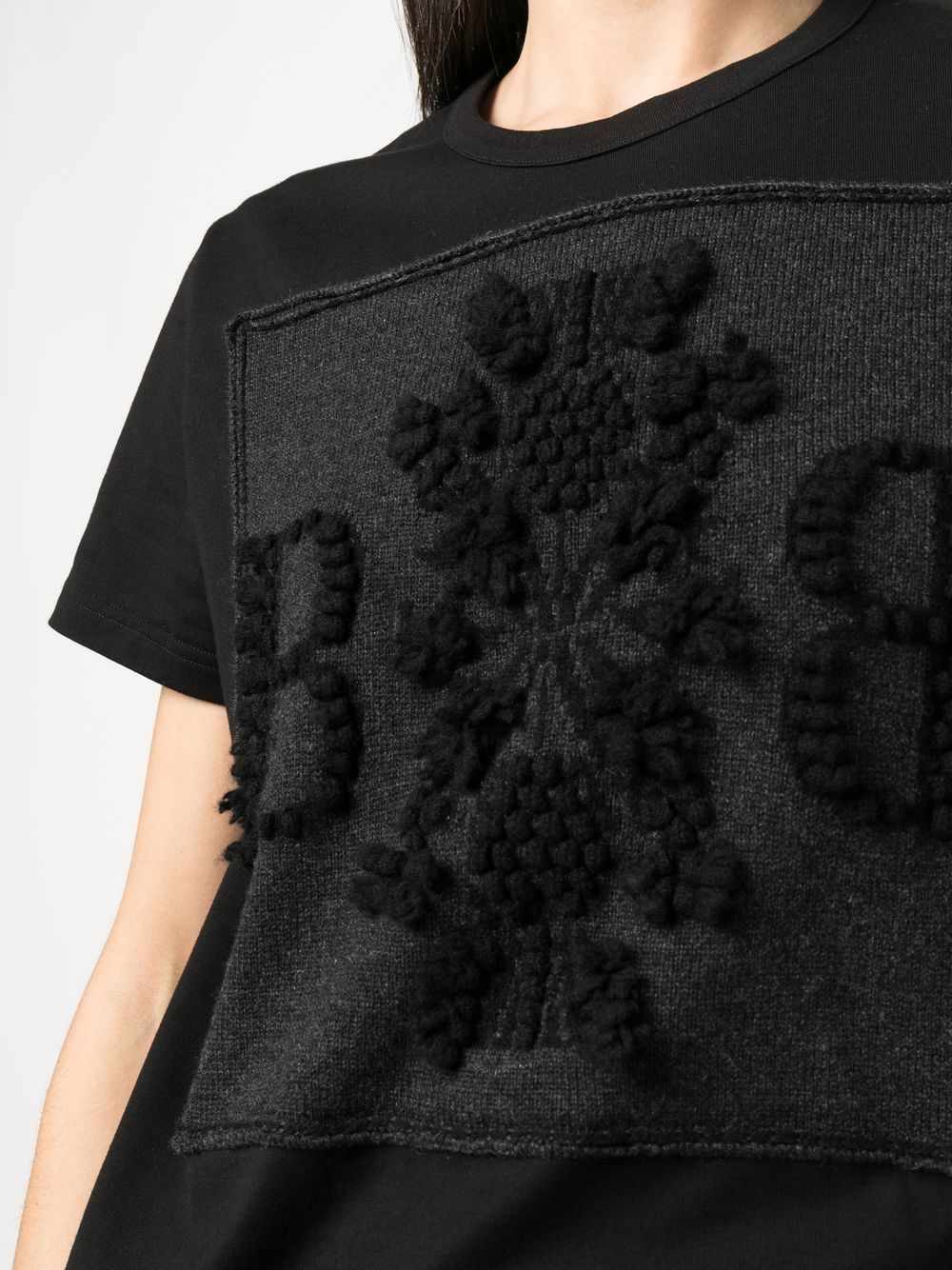 Shop Barrie Logo-patch Cotton-cashmere T-shirt In Black