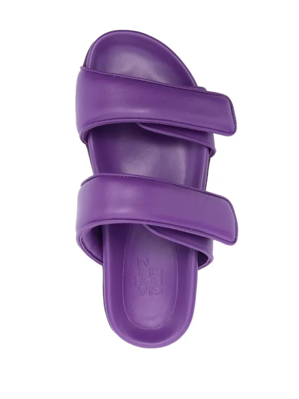 GIA X PERNILLE TEISBAEK PURPLE レザー サンダル GIABORGHINI x Pernille Teisbaek double-strap Slides | Purple