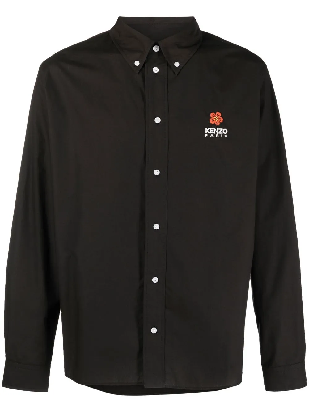 

Kenzo Boke Flower-embroidered button-down shirt - Black