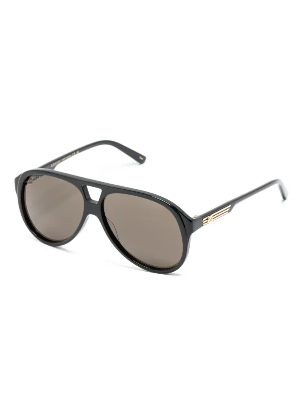 Gucci Eyewear パイロット サングラス | ブラック | FARFETCH JP