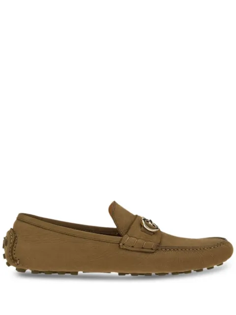 Ferragamo Gancini-plaque suede loafers