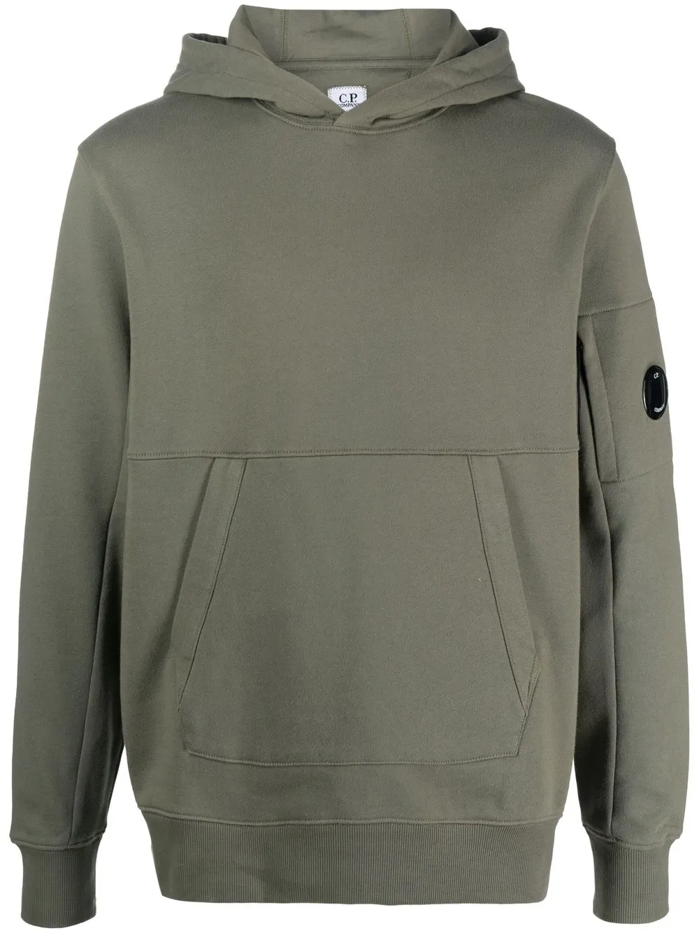 

C.P. Company logo-patch drawstring hoodie - Green