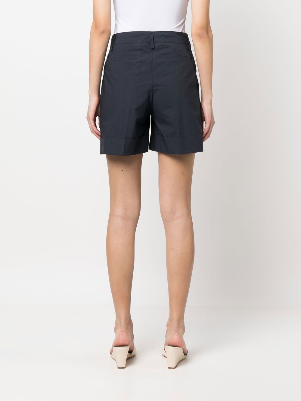 Shop P.a.r.o.s.h High-rise Buttoned Shorts In Blau