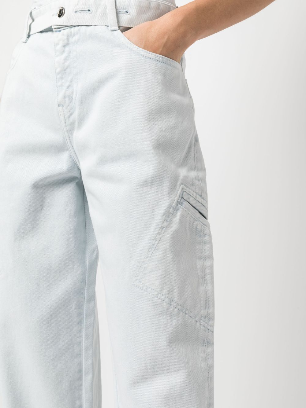 Shop Iro Belted Straight-leg Jeans In Blau