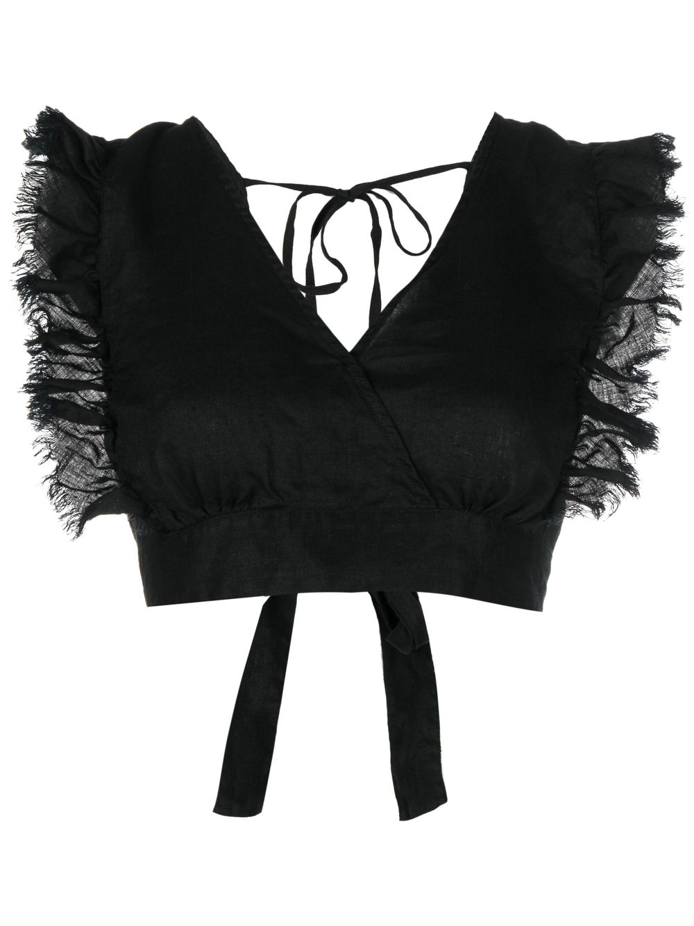 P.a.r.o.s.h Back-tie Cropped Top In Black