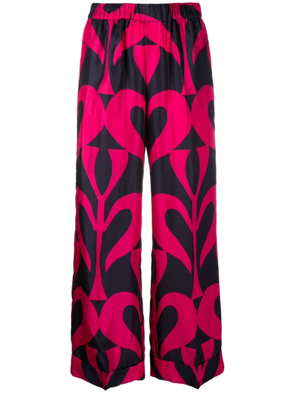 P.a.r.o.s.h Graphic-print High-waisted Trousers In Pink
