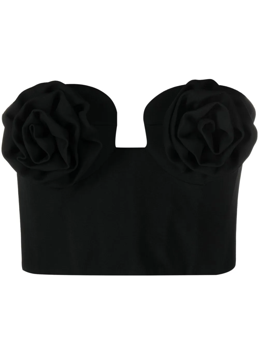 

Magda Butrym 3D flower bustier crop top - Black