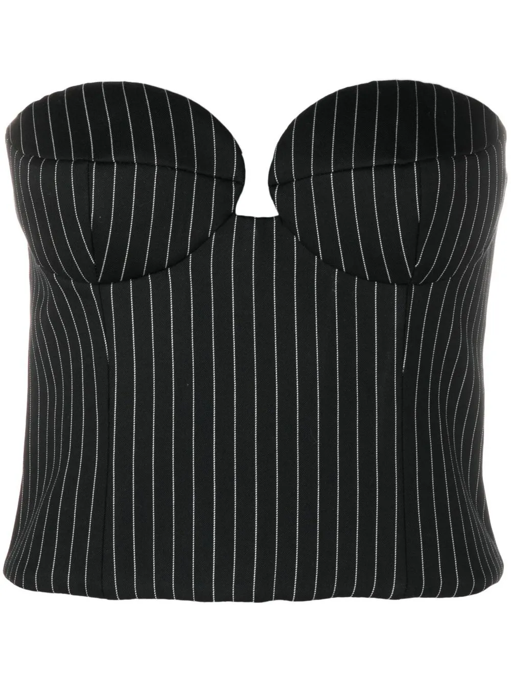 

Magda Butrym pinstriped bustier top - Black