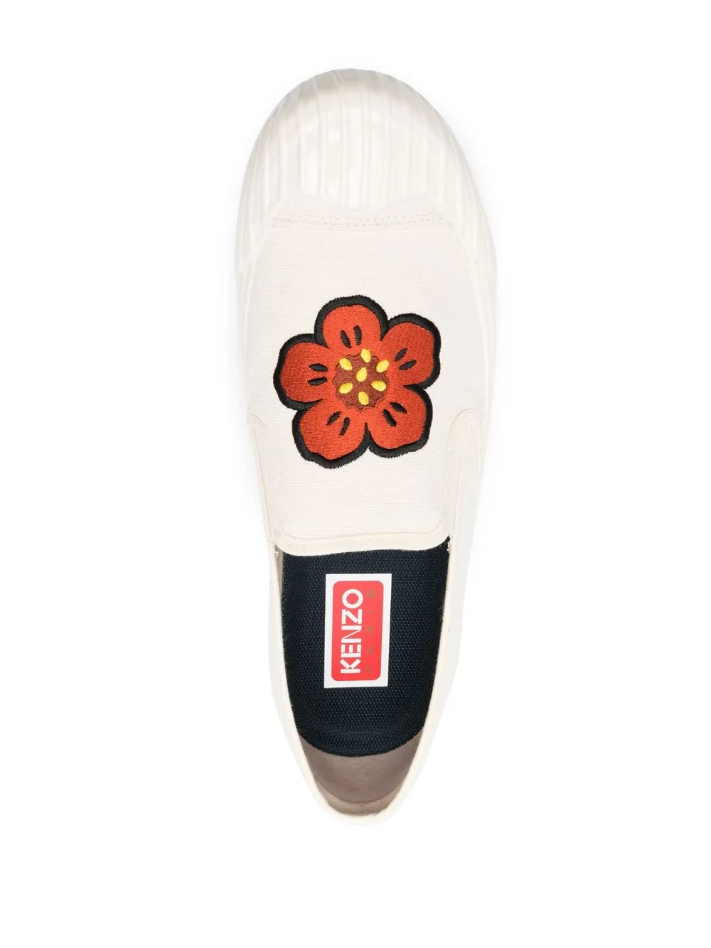 Shop Kenzo Floral-print Slip-on Sneakers In Nude