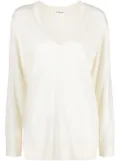 P.A.R.O.S.H. V-neck wool knitted top - Neutrals