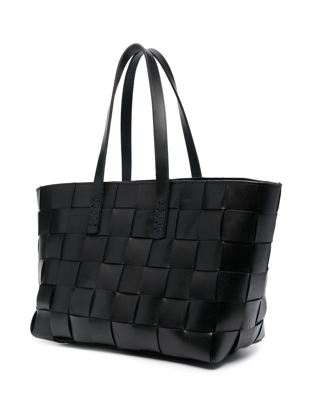 Shop Dragon Diffusion Woven Leather Tote Bag In Black