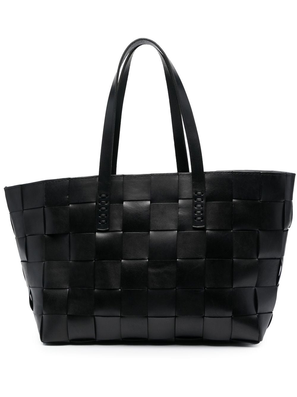 woven leather tote bag