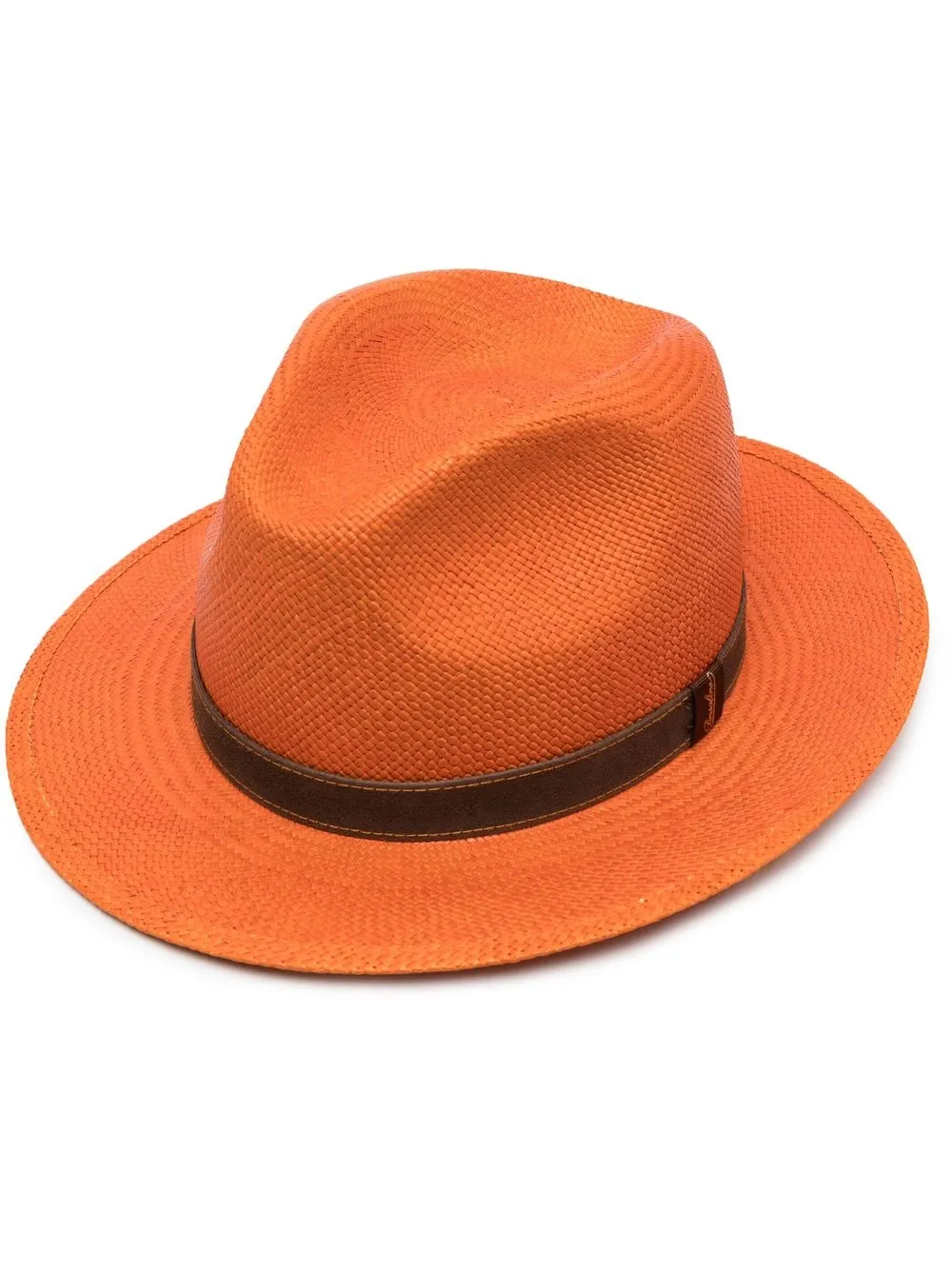 

Borsalino suede-detail Panama hat - Orange